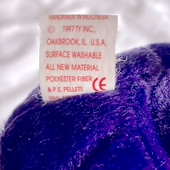 TY The Beanie Babies Collection 1997 Princess purple bear - Picture 8 of 9